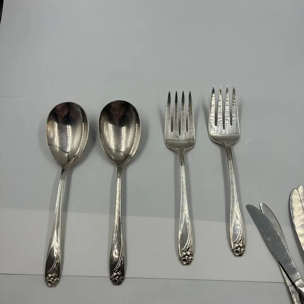 Vintage American Rogers Premier Stainless Flatware Set Chapel Hill‎ 28 Pieces